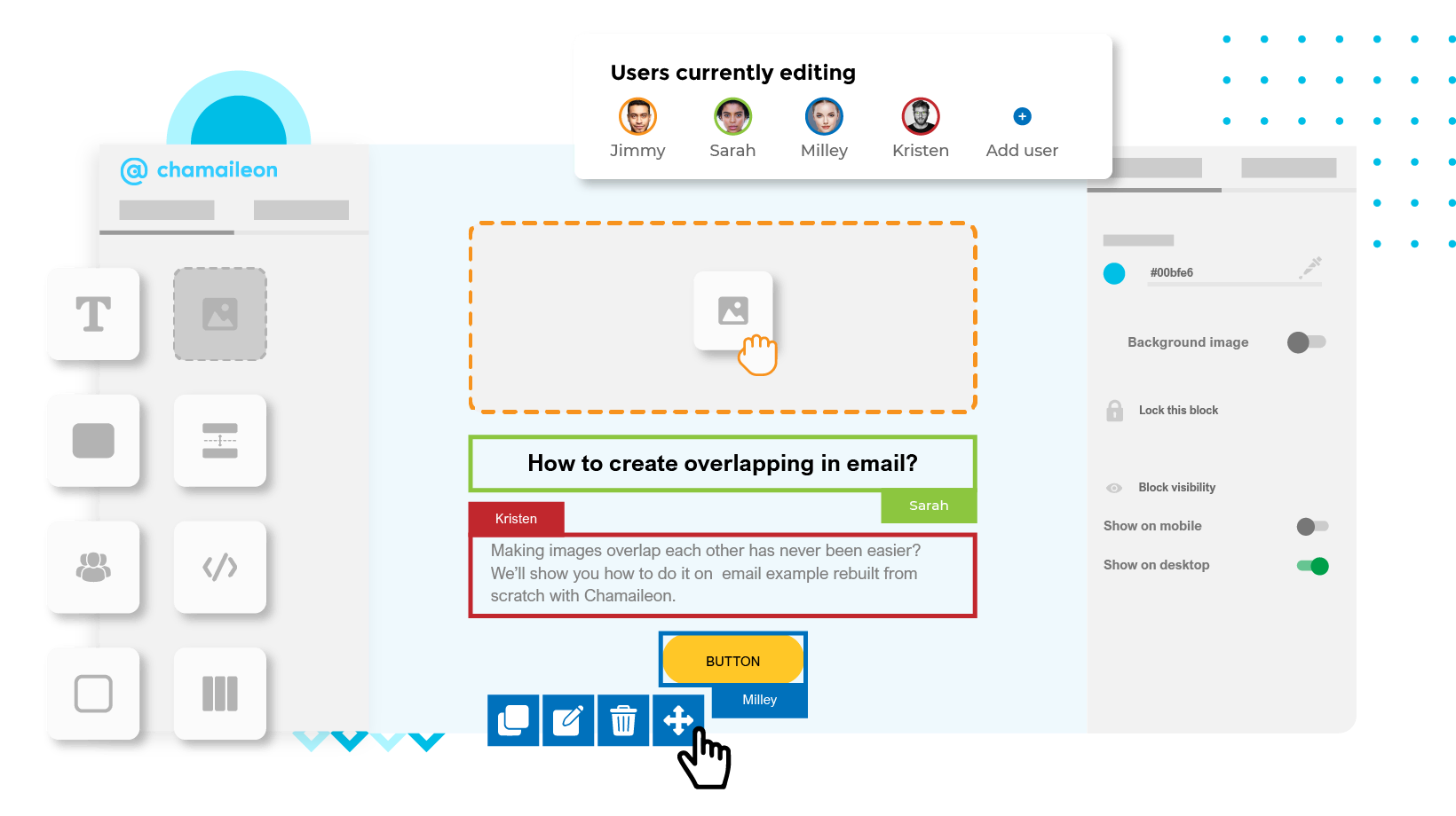 Real-time email creation workflow.